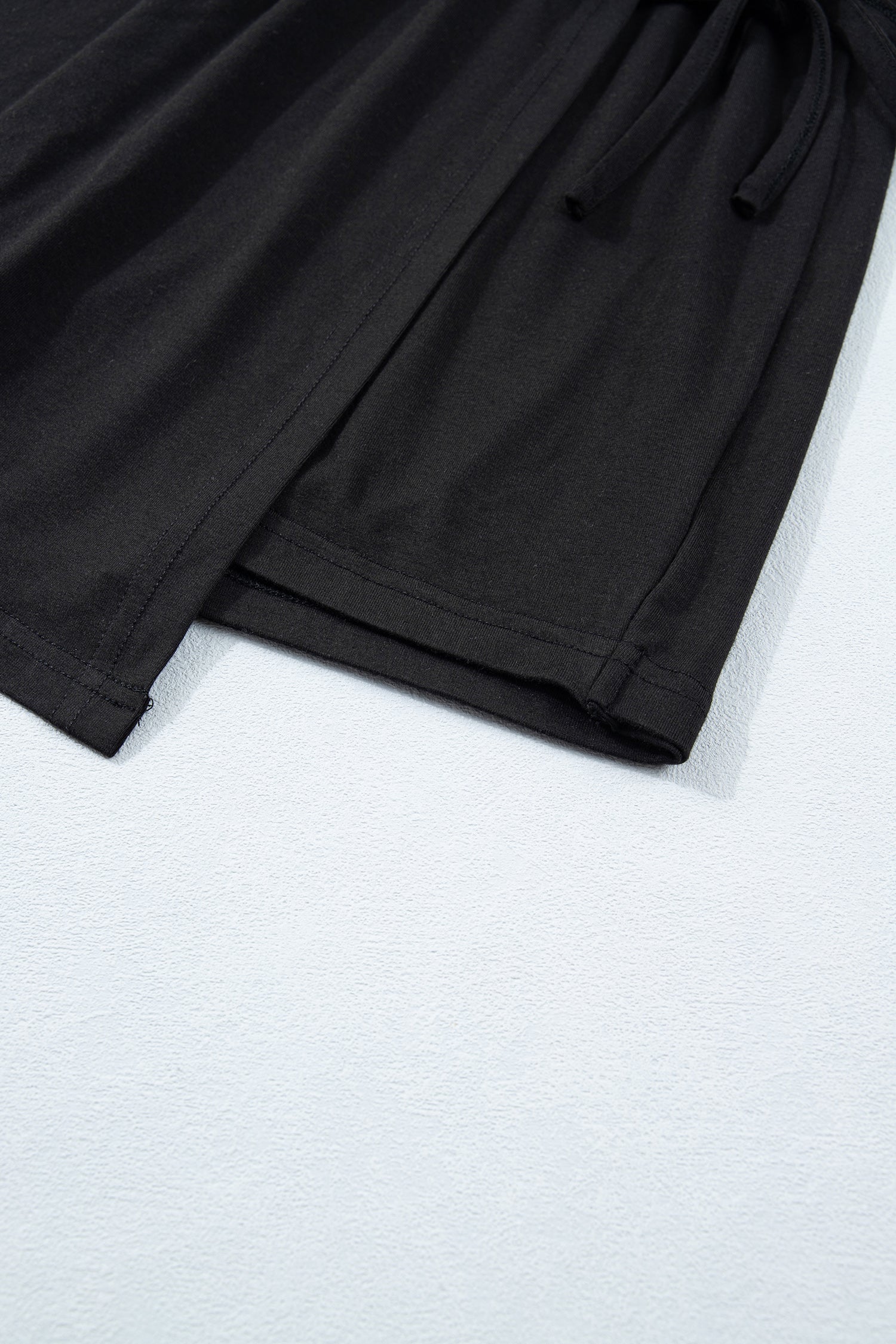 Oversized Tee & Tie Wrap Mini Skort 2pcs Set | Black & Laurel Green