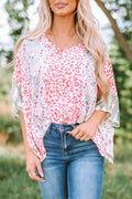 Animal Floral Mix Print Cape Top Multicolor | S-2XL