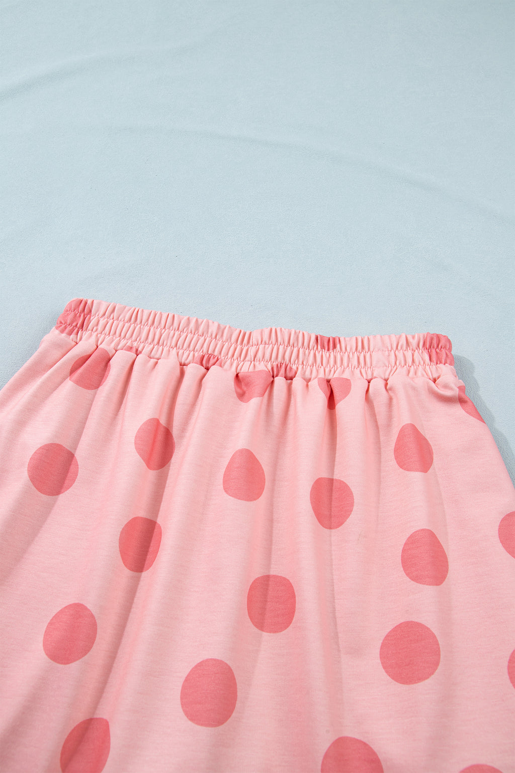 Polka Dot Short Sleeve Top & Casual Skort 2pcs Outfit | White, Pink & Sky Blue