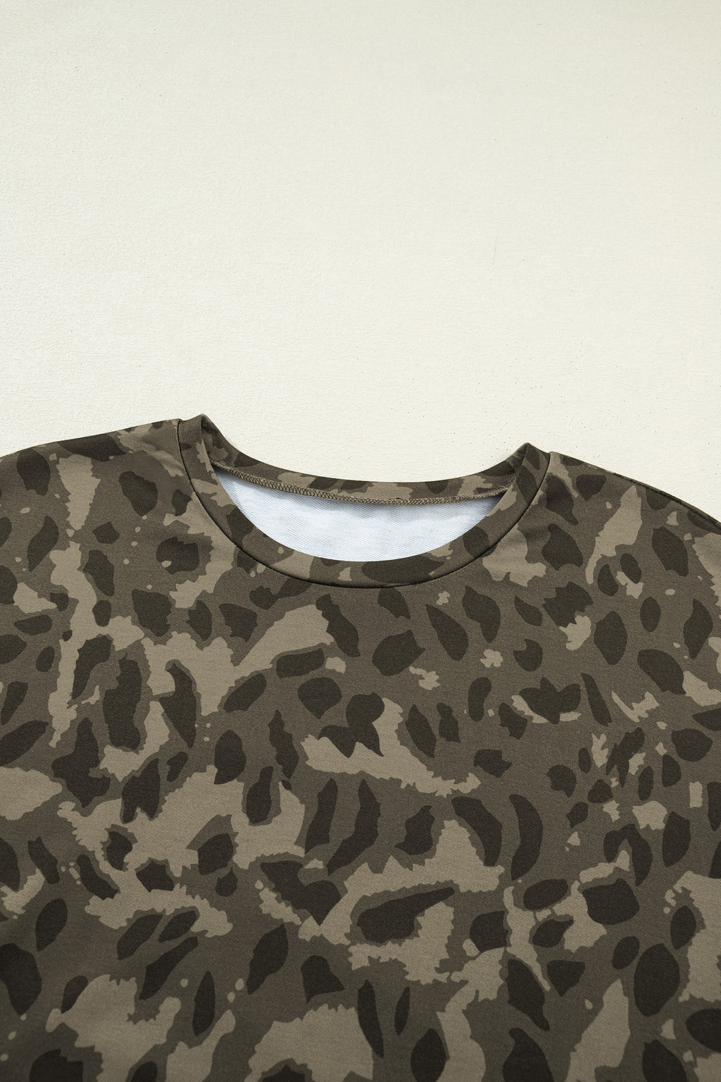 LivelyLooks Brown Leopard Print Crew Neck Tee & Shorts Set Women's S-XL women's fashion