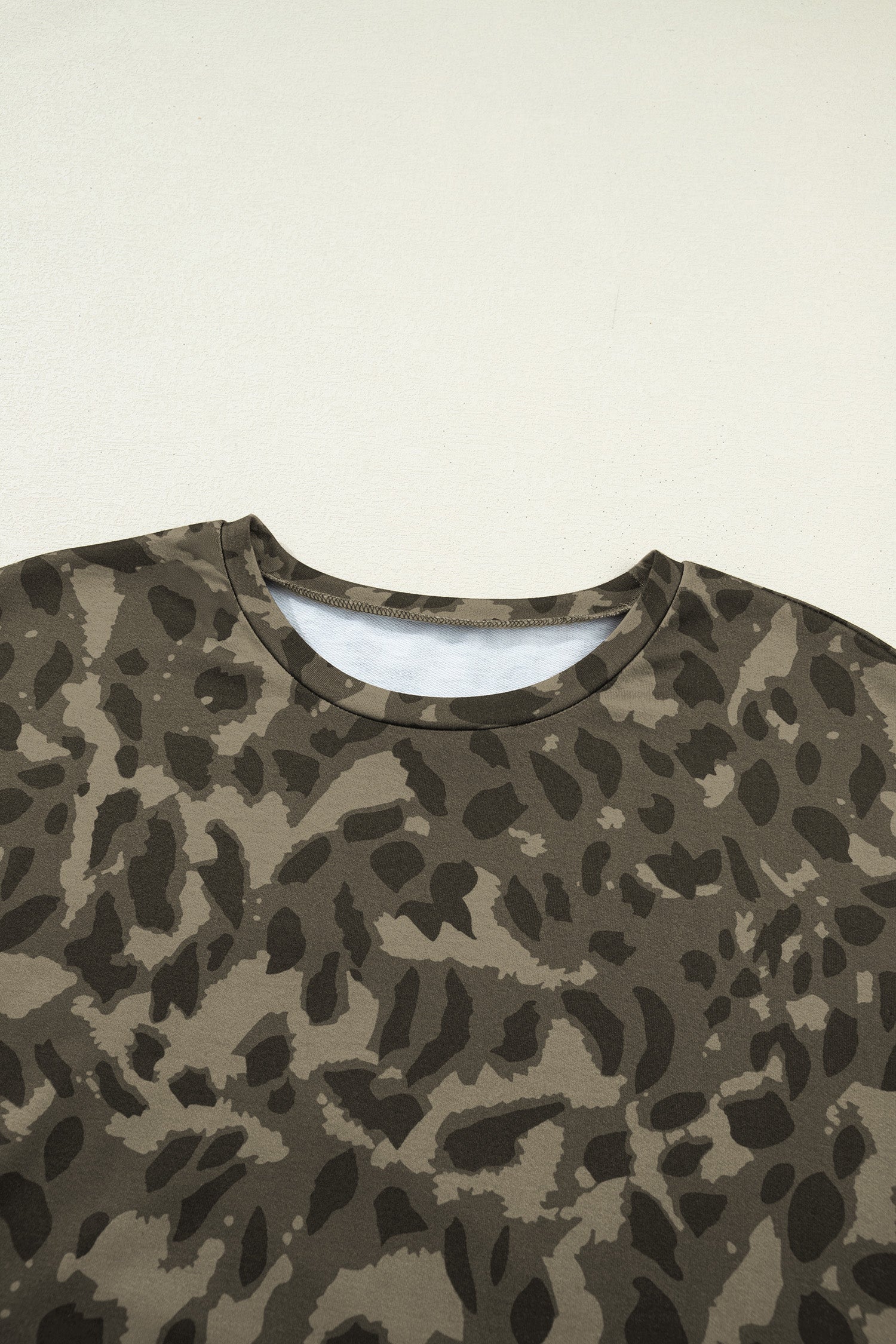 LivelyLooks Brown Leopard Print Crew Neck Tee & Shorts Set Women's S-XL women's fashion