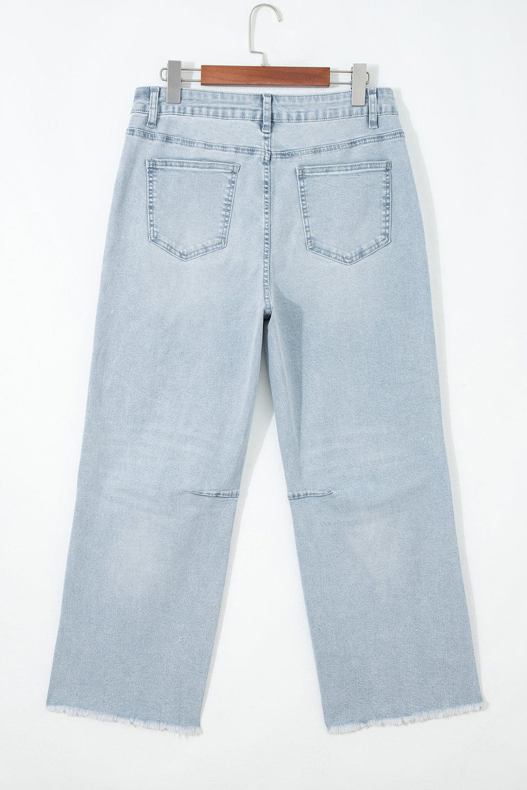 Shop Frayed Cropped Straight Leg Jeans UK 8-20 at LivelyLooks
