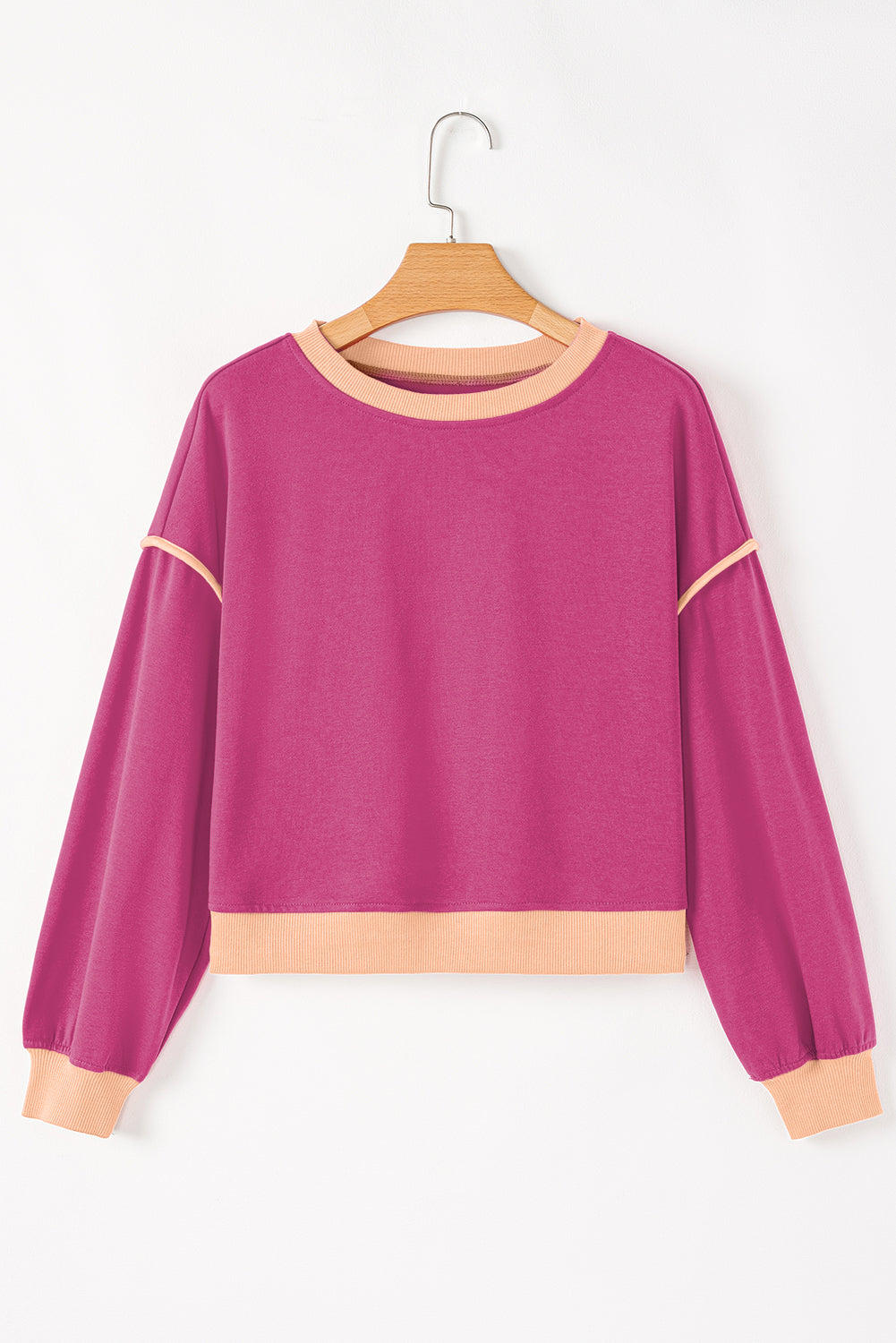 Shop Colour Contrast Loose Pullover & Lace-Up Waist Skort Set S-XL at LivelyLooks