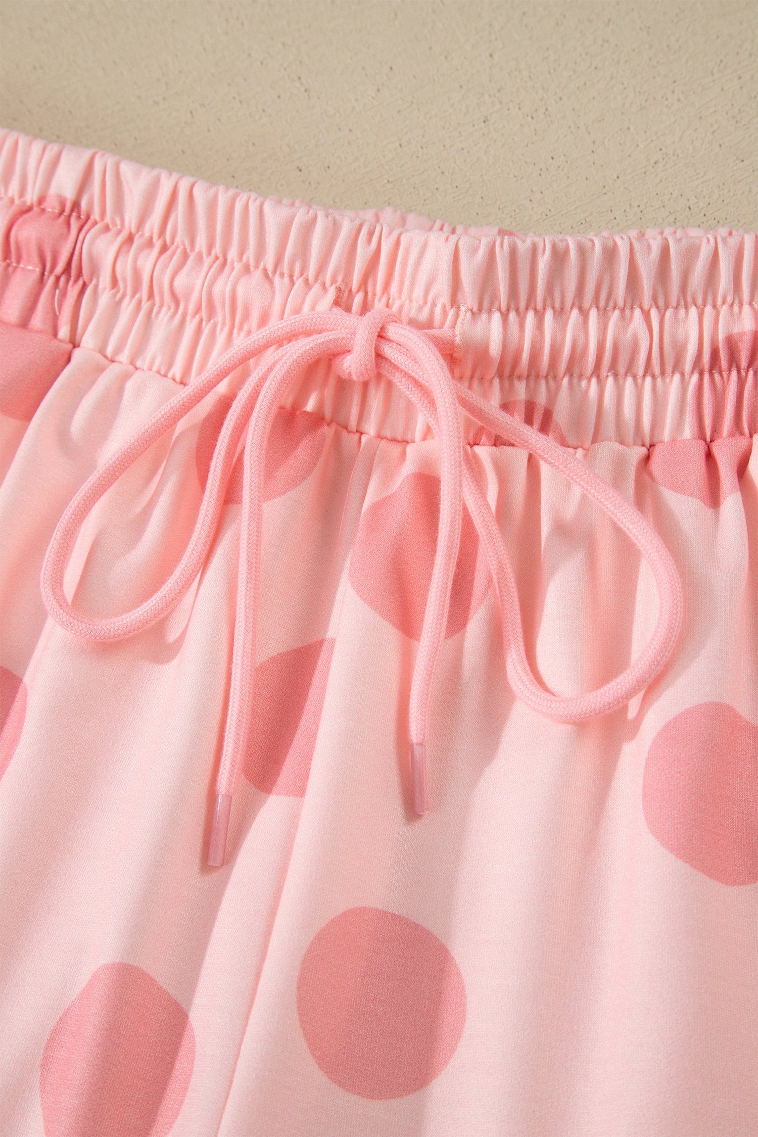 Polka Dot Print Tee & Shorts Co-ord Set | Pink, Black & Sky Blue