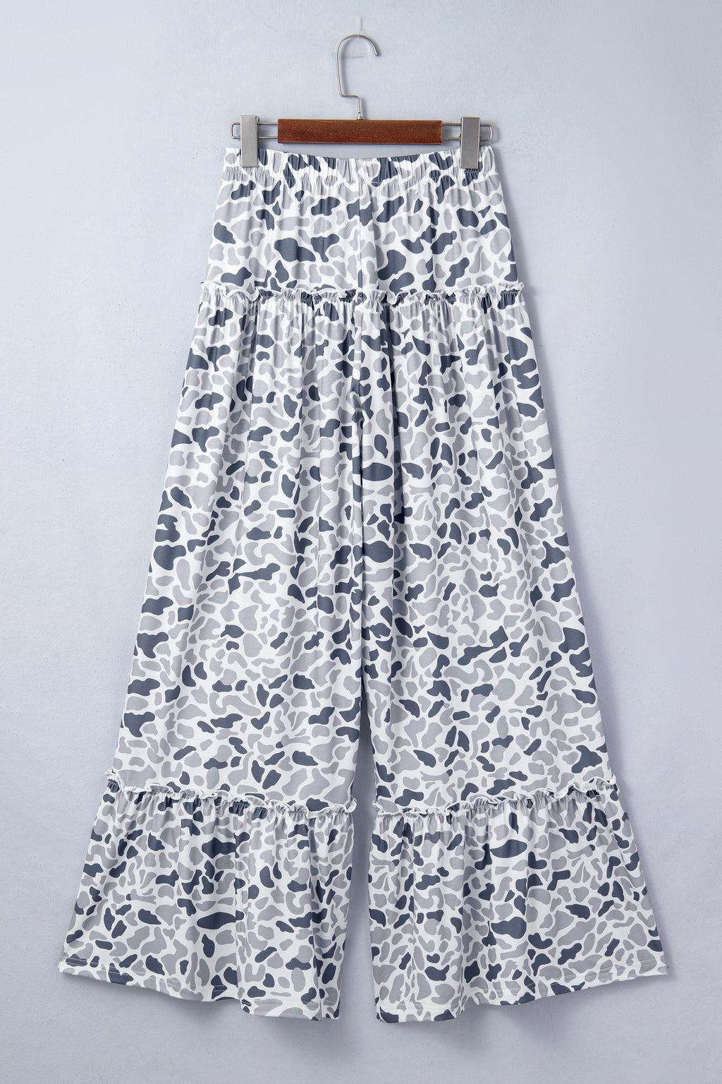 Camo Print Wide Leg Casual Trousers | Beige, Brown & Multicolour
