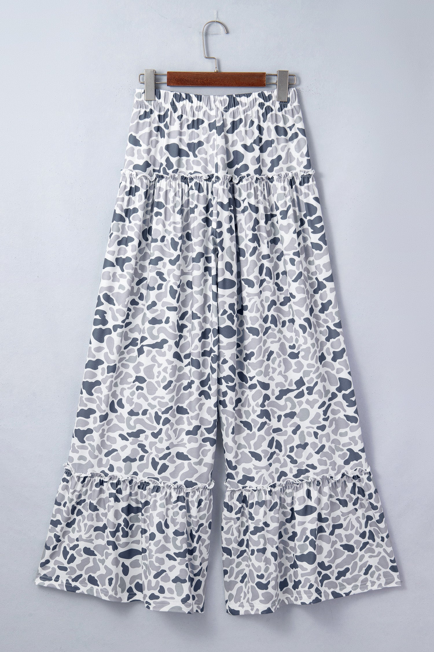 Camo Print Wide Leg Casual Trousers | Beige, Brown & Multicolour