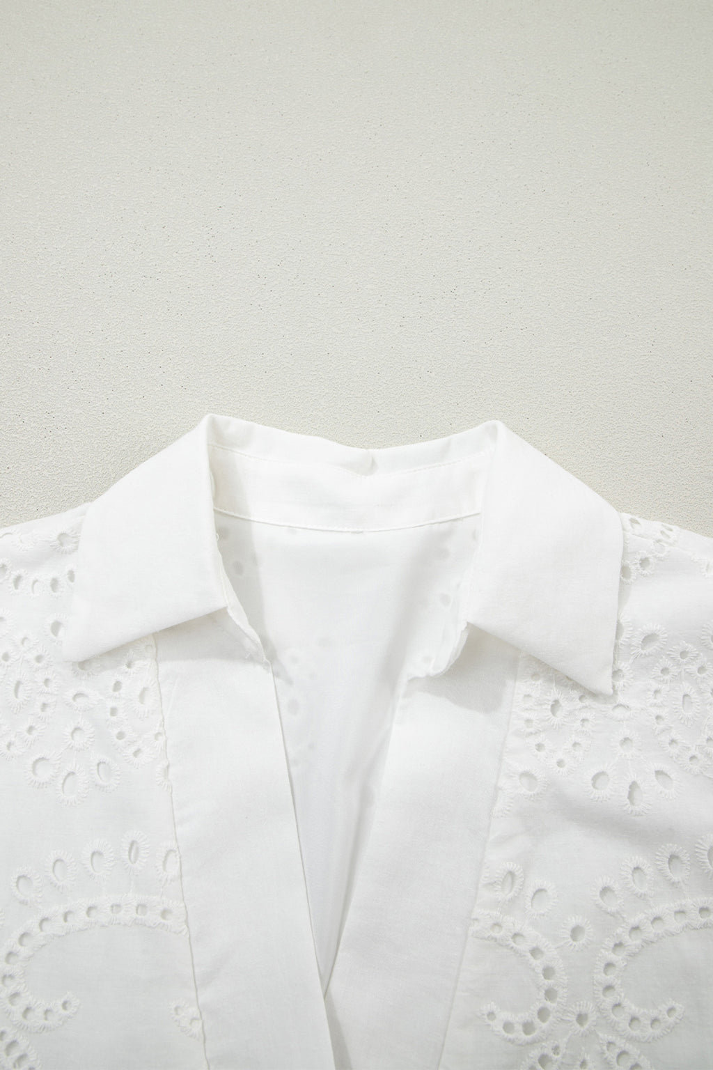 White & Green Eyelet Embroidered Short Sleeve T-Shirt Mini Dress