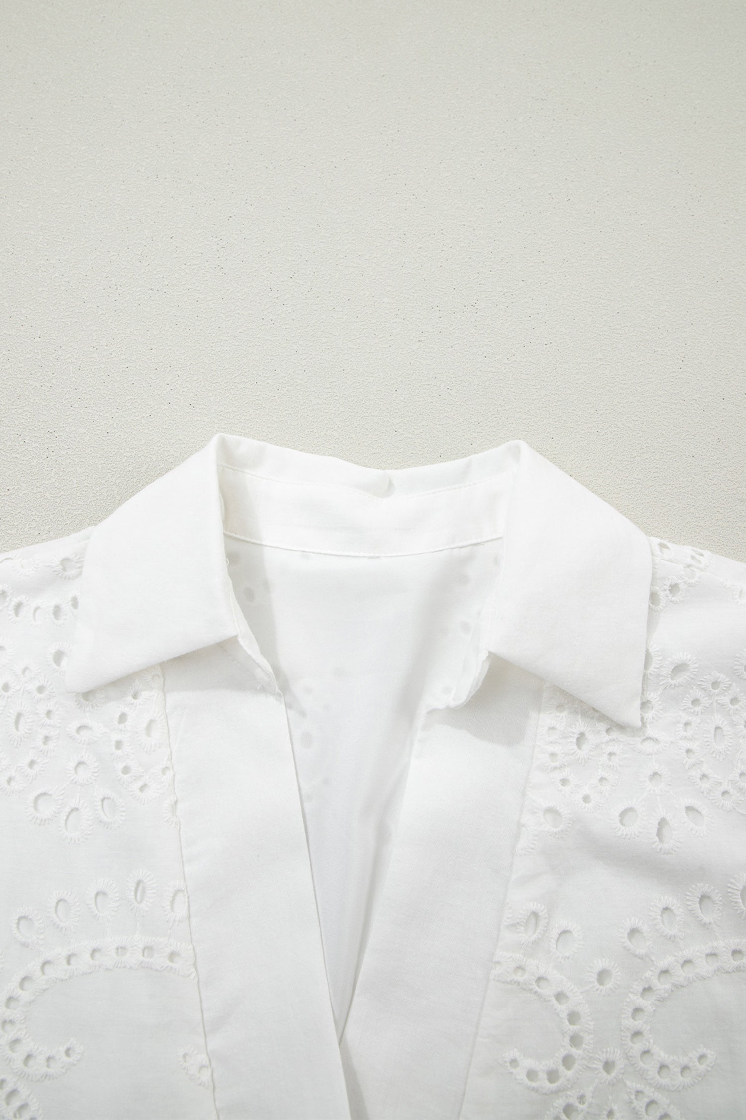 White & Green Eyelet Embroidered Short Sleeve T-Shirt Mini Dress