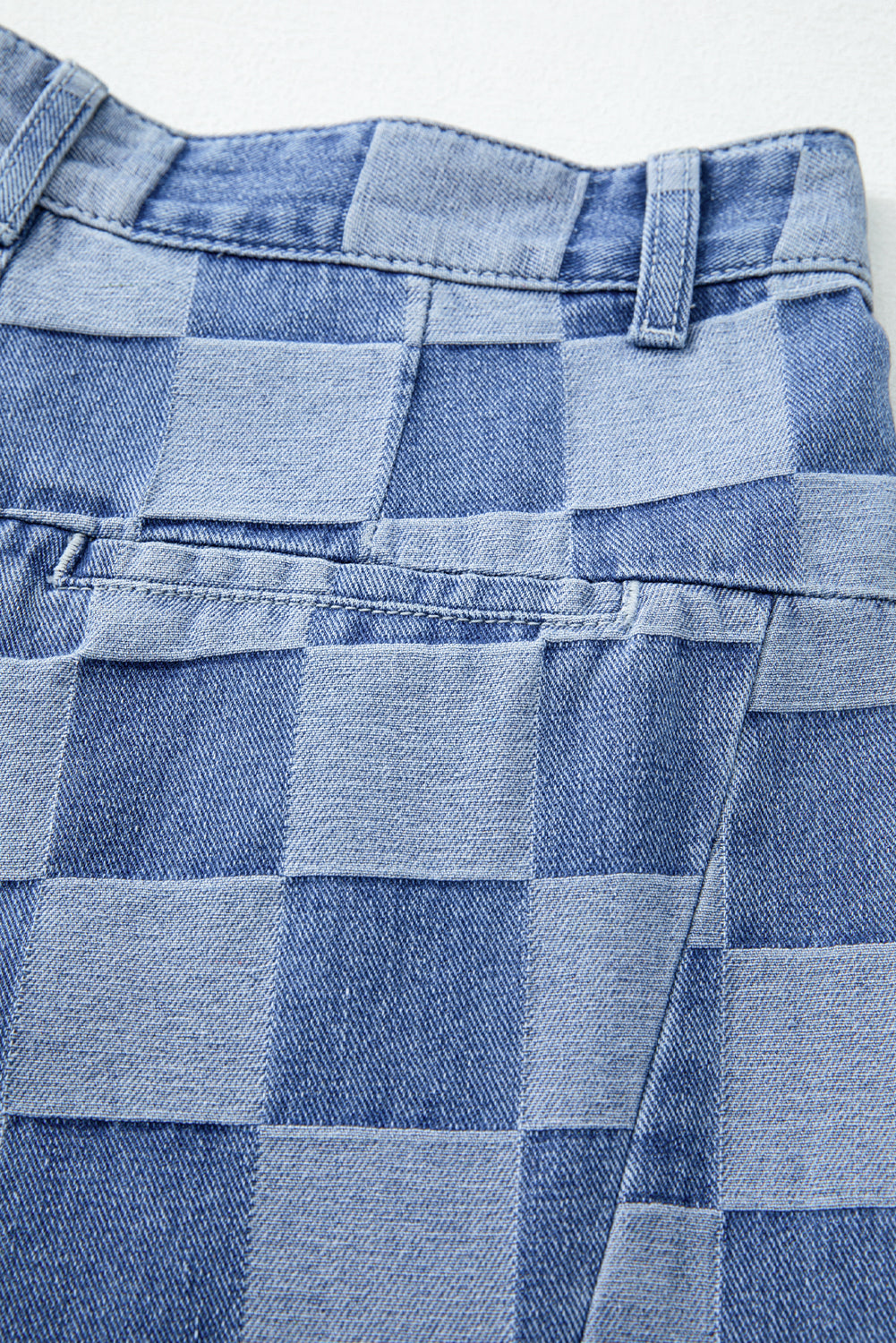 Shop Checkered Denim Wide Leg Jeans UK 8-20 at LivelyLooks