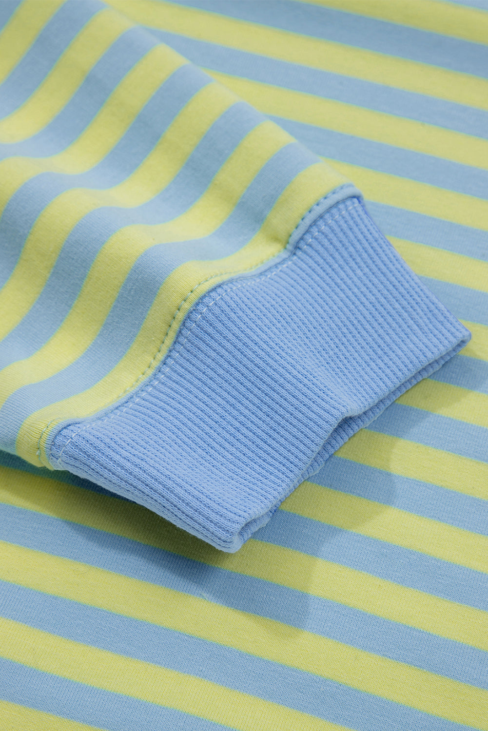Stripe Colour Block Long Sleeve Pullover & Shorts Set | Pink, Yellow & Green Stripe