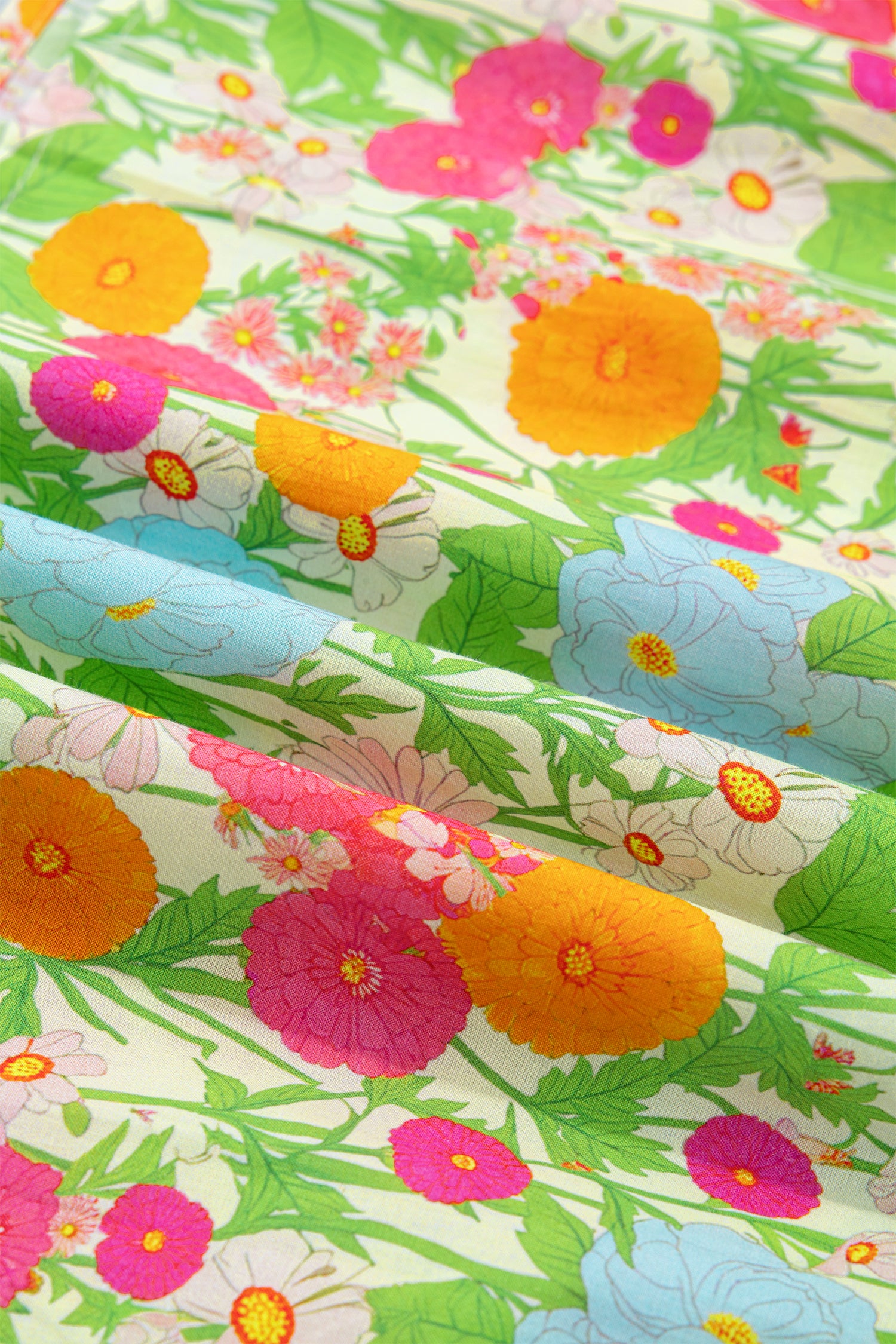 Women's Green Floral Print V-Neck Puff Sleeve Cotton Maxi Dress at LivelyLooks