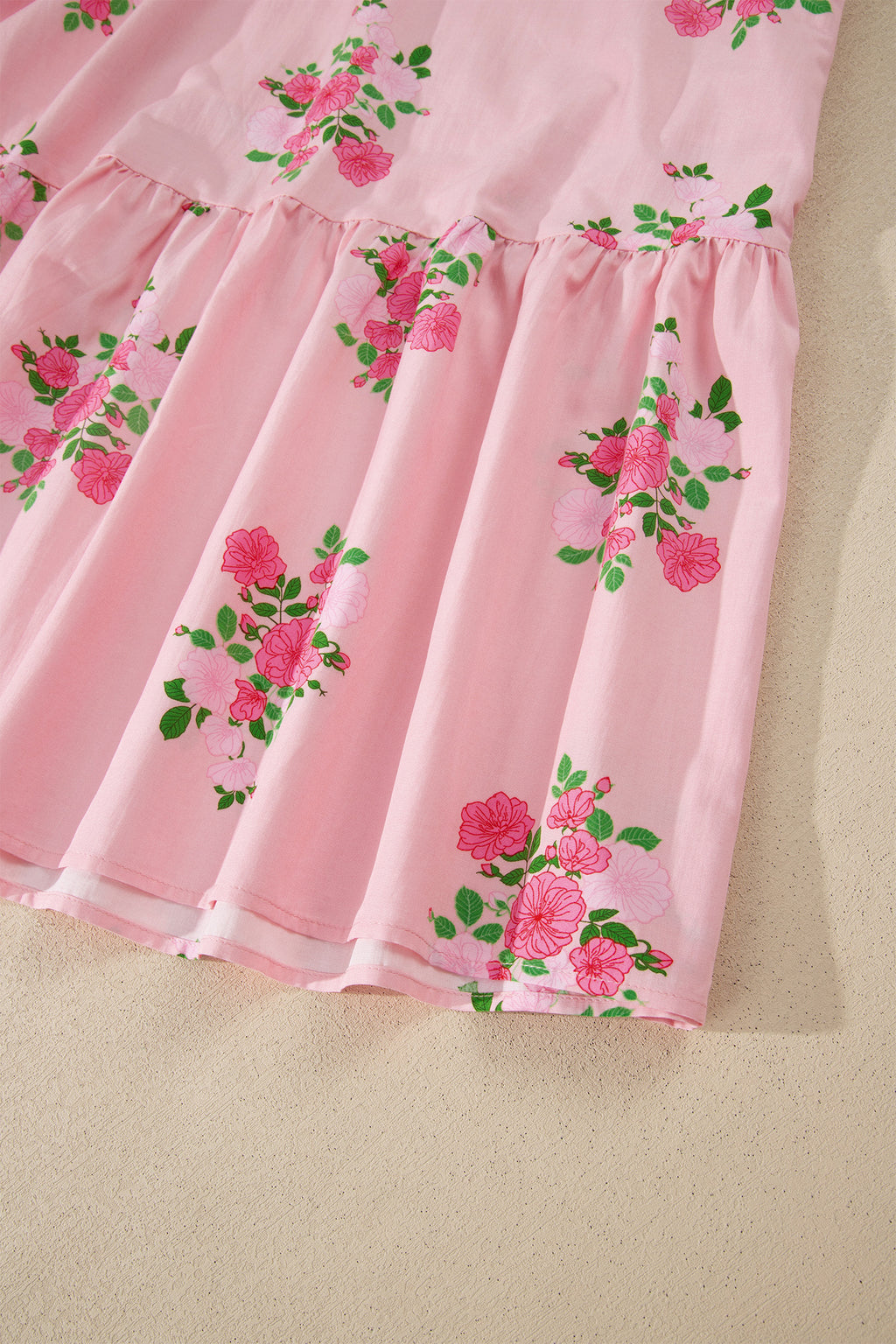 LivelyLooks Women's Floral Maxi Dress Flutter Sleeve Notched Neck Summer Holiday Pink Blue women's fashion