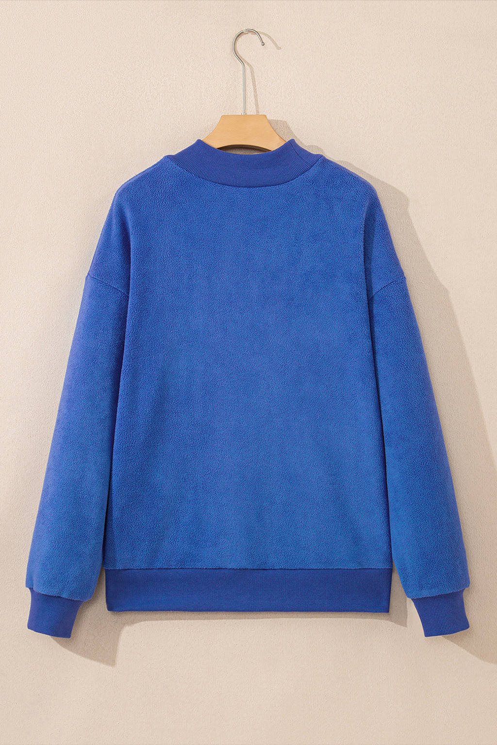 Carrot Oversized Reversible Sweatshirt Drop Shoulder Mock Neck Women S-XL