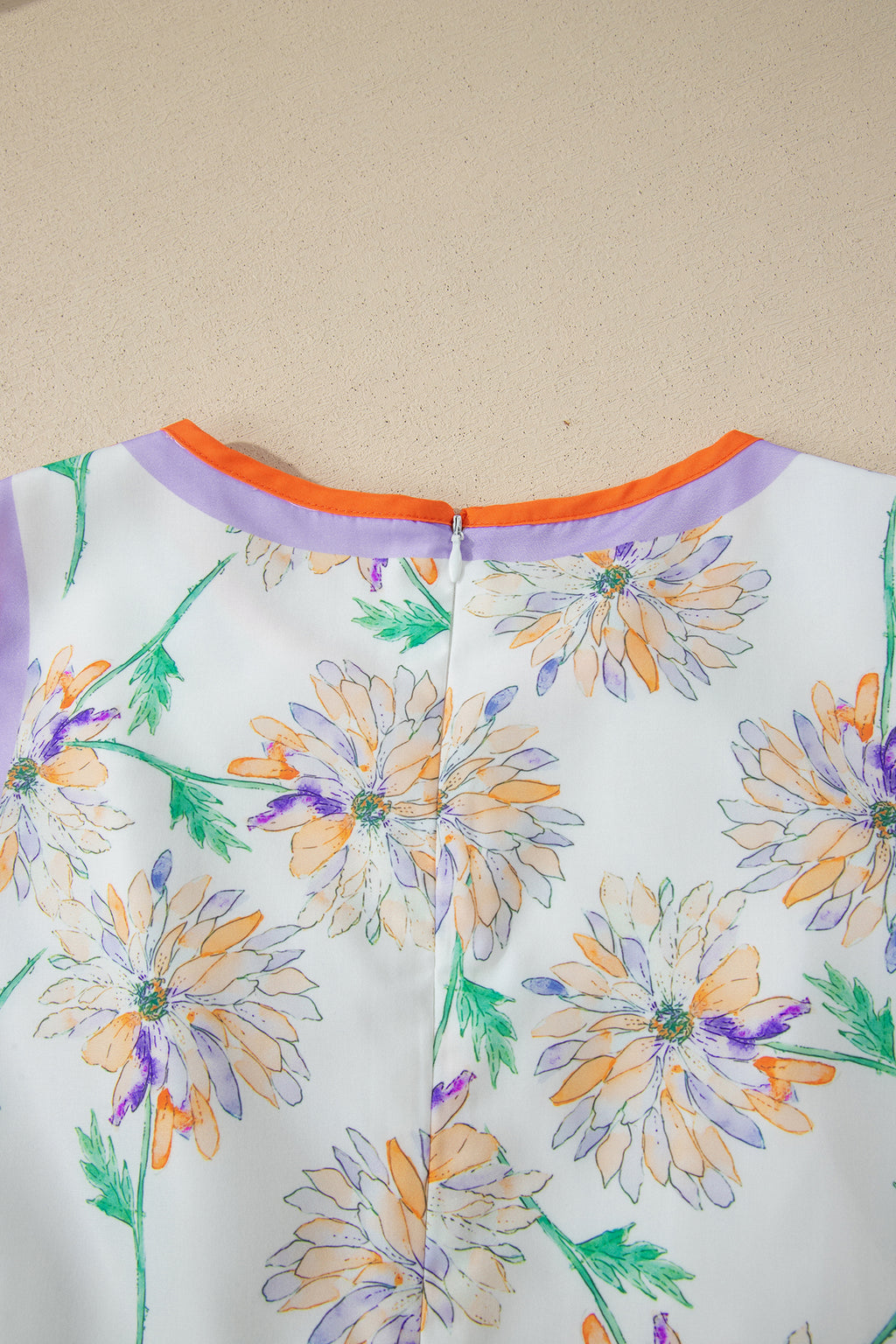 Women's White Floral Print Colour Block Trim Belted Sleeveless Maxi Dress at LivelyLooks