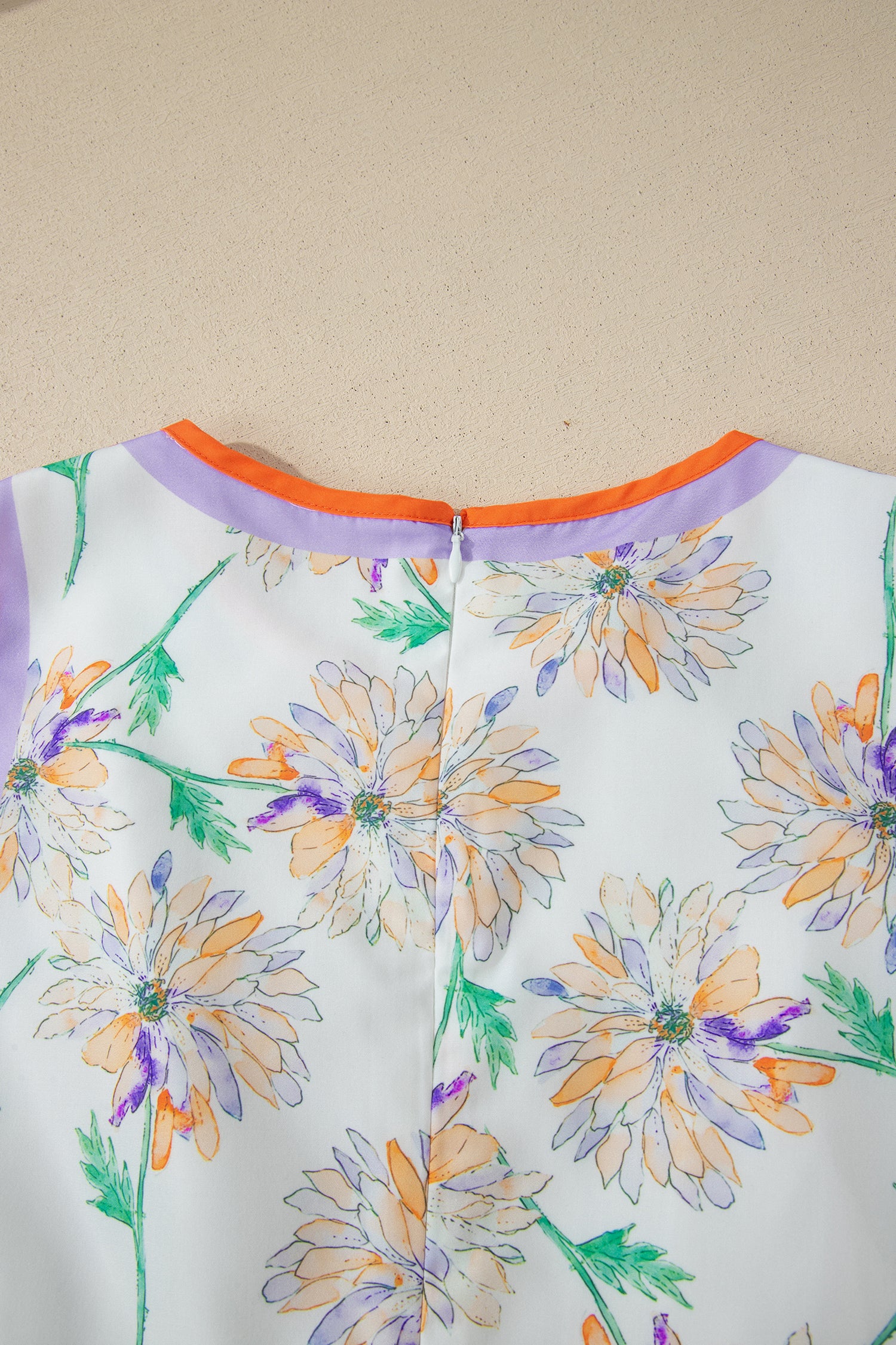 Women's White Floral Print Colour Block Trim Belted Sleeveless Maxi Dress at LivelyLooks