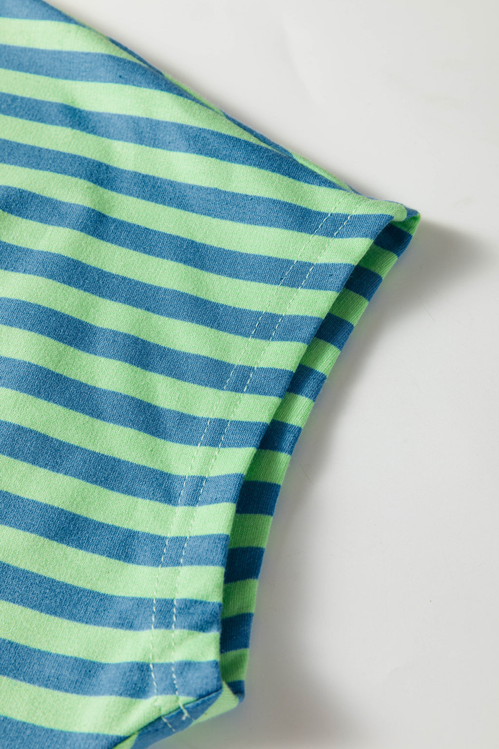 Stripe Colour Block V Neck Tee & Drawstring Shorts Set Pink Green Women S-XL