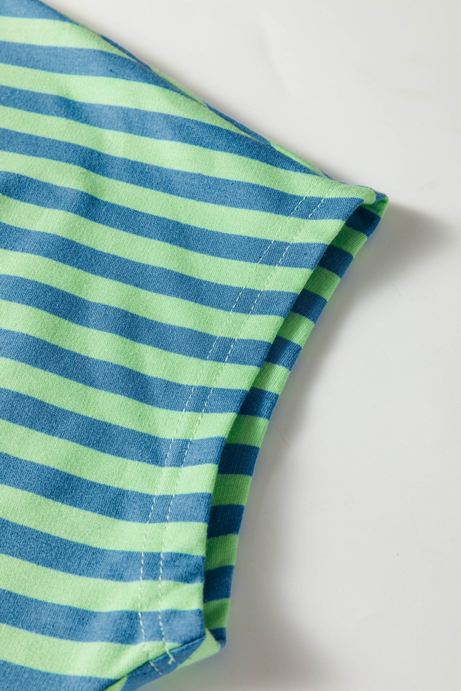 Stripe Colour Block V Neck Tee & Drawstring Shorts Set Pink Green Women S-XL
