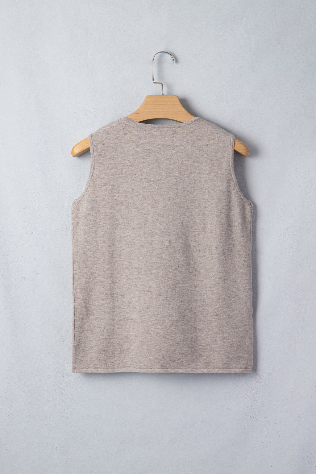 Women's Gray Morn Metal Star Detail V Neck Sweater Knit Tank Top at LivelyLooks