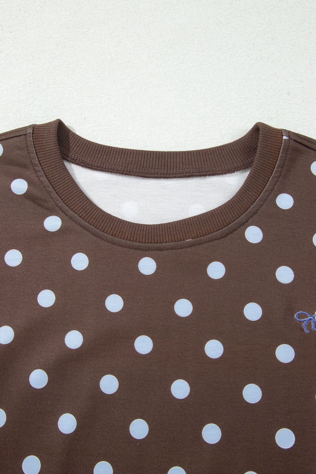 Brown Polka Dot Long Sleeve Pullover Bow Detail Skort Set | UK 8–22