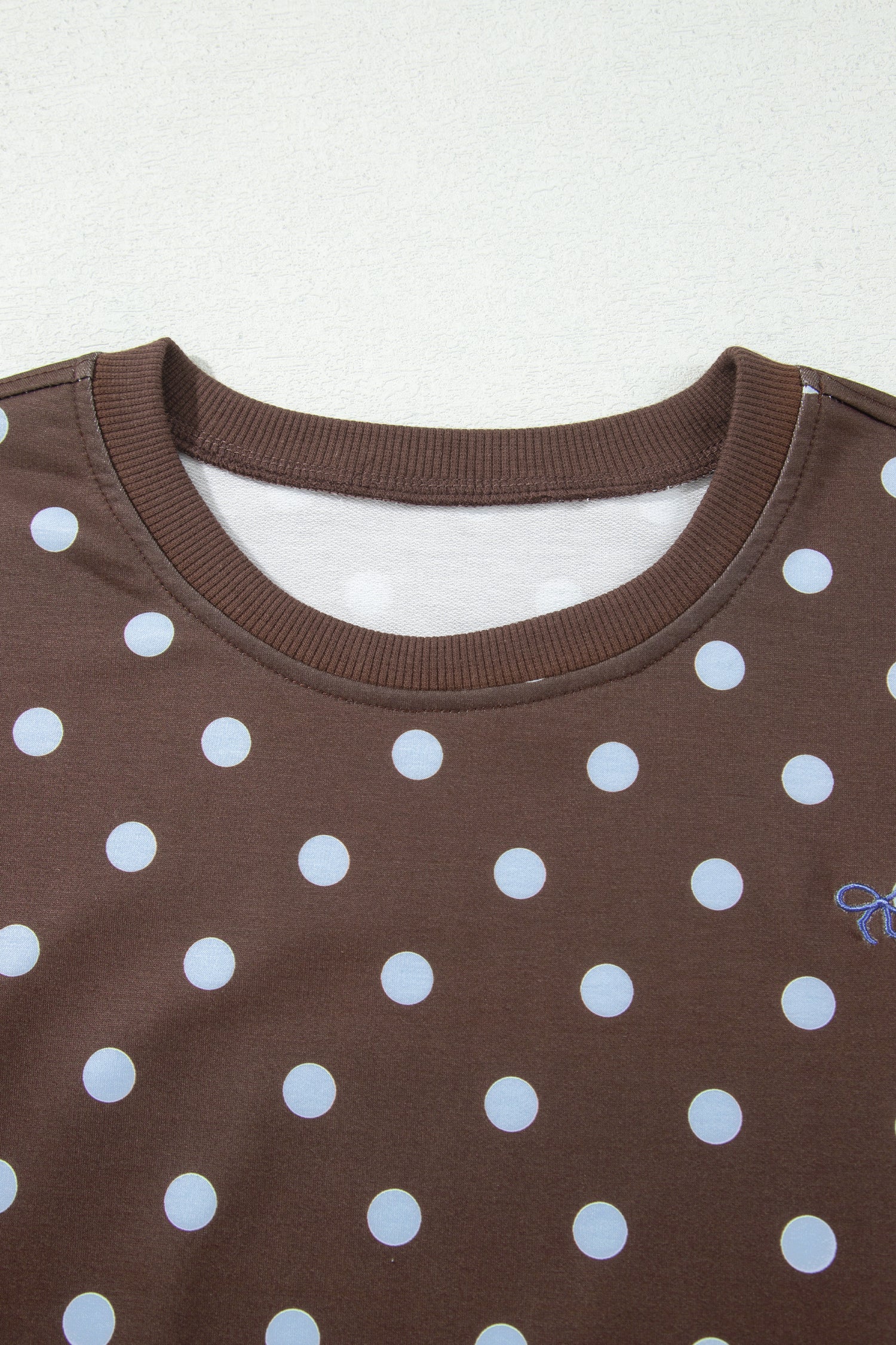 Brown Polka Dot Long Sleeve Pullover Bow Detail Skort Set | UK 8–22