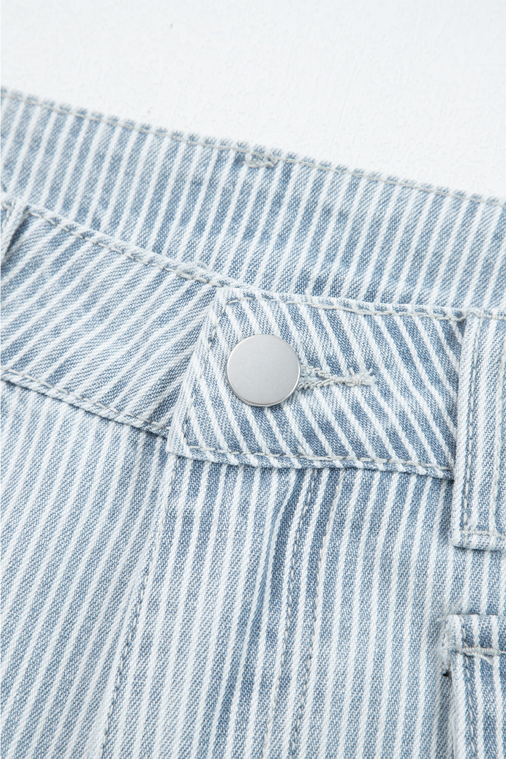 Women's Women's Stripe Wide Leg Jeans Button Flap Pocket Cuffed Hem Sizes 4-16 at LivelyLooks