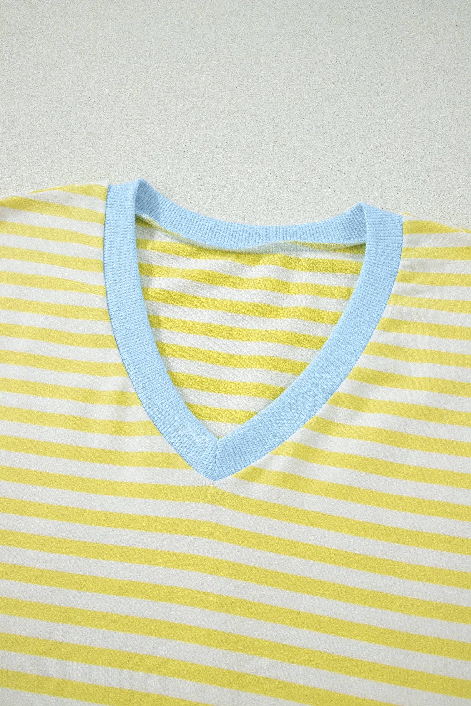 LivelyLooks Women's Stripe V-Neck Tee & Drawstring Shorts Set Contrast Trim S-XL women's fashion