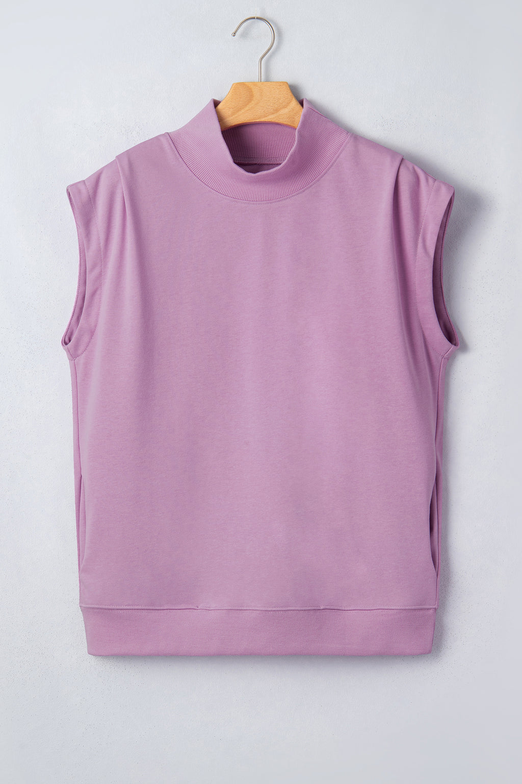 High Neck Cap Sleeve Loose Top White Pink Mint Green Grey Myosotis Orange Black S-XL