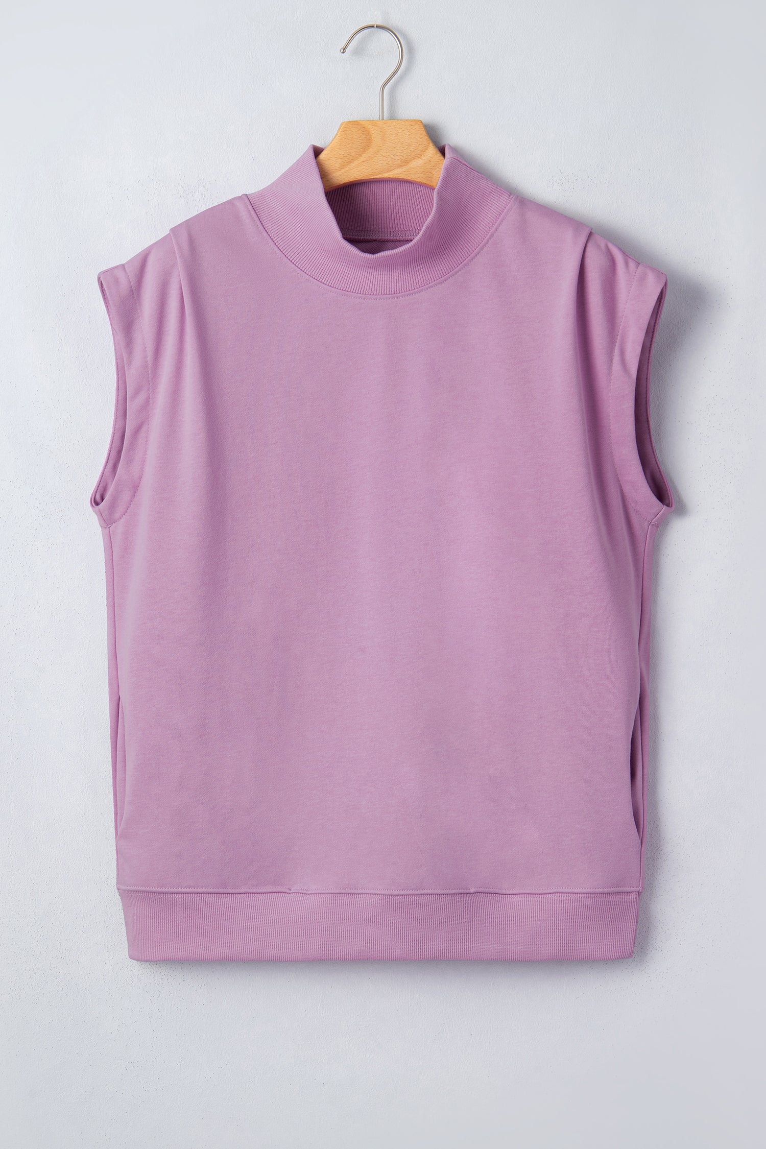High Neck Cap Sleeve Loose Top White Pink Mint Green Grey Myosotis Orange Black S-XL