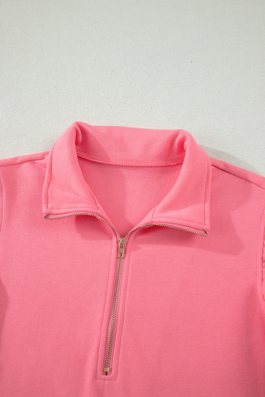 Half Zip Ruffled Short Set – Sky Blue & Coral Paradise