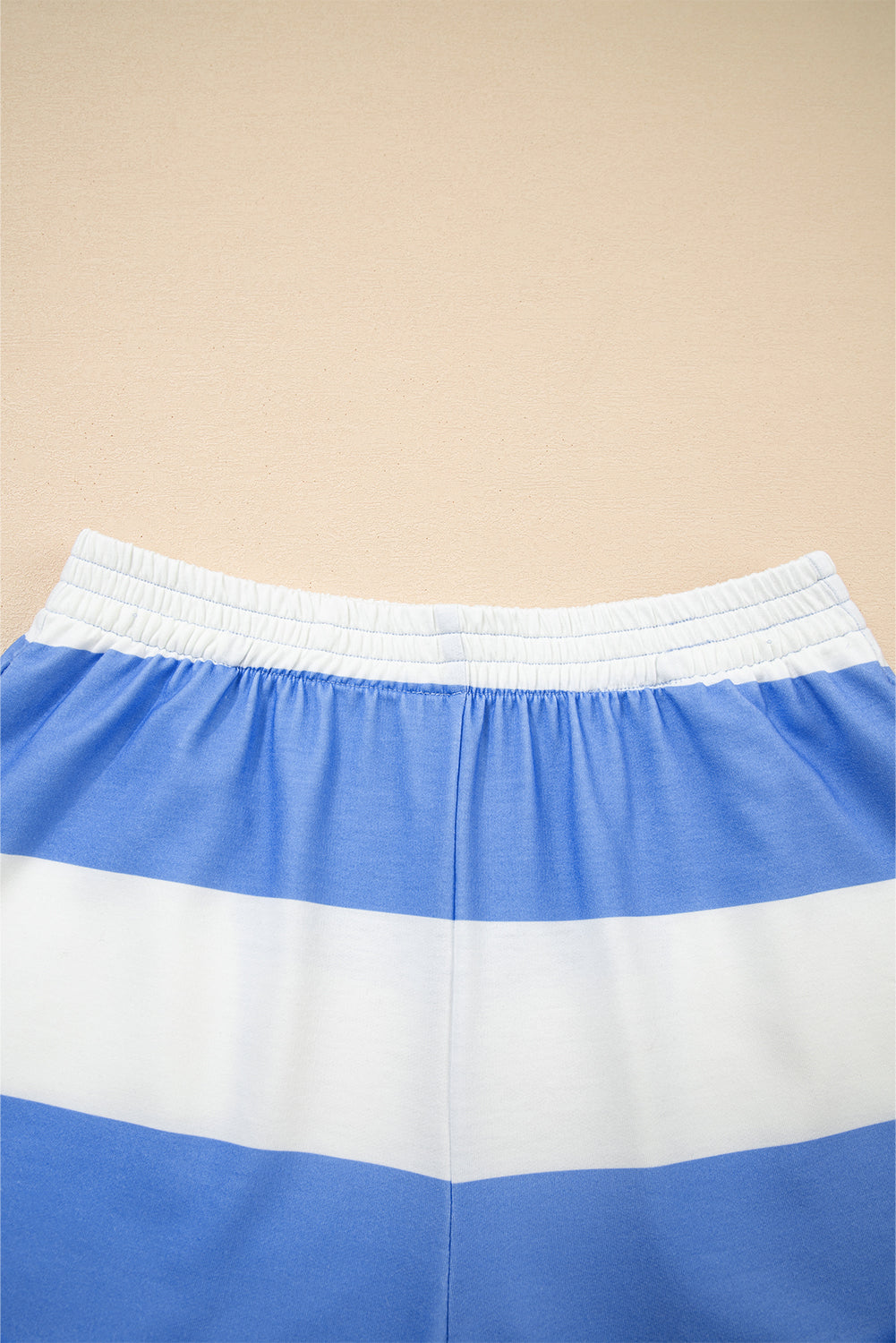 Seam Detail Half-Zip Tee & Casual Shorts Co-ord | Pink, Sky Blue & Yellow Stripe