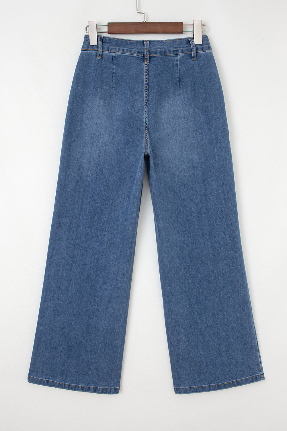 Women's Women's High Waist Wide Leg Jeans Multi Button Detail With Pockets Sizes 4-16 at LivelyLooks