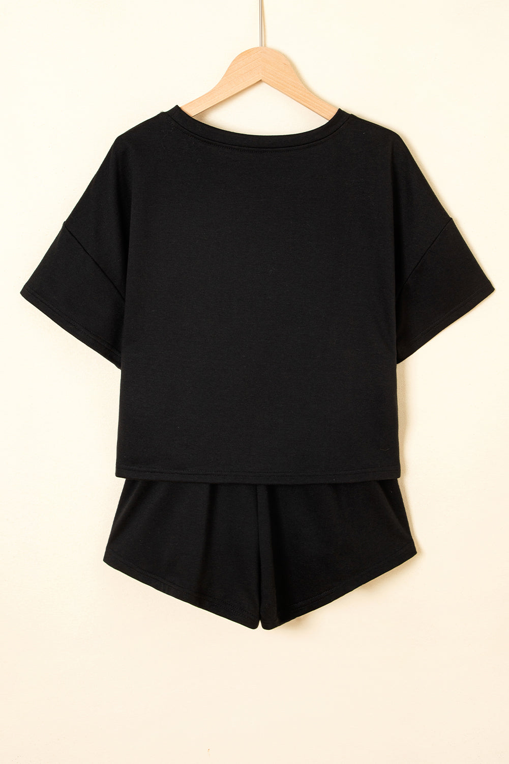 Shop Black Cropped Tee & Ruffle High Waist Skort Set 2pcs S-XL at LivelyLooks