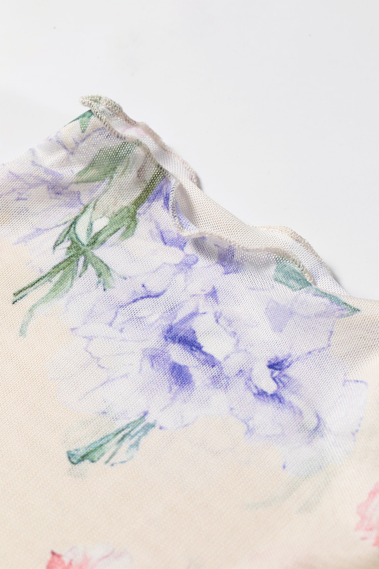Apricot Floral Mock Neck Thumbhole Long Sleeve Sheer Top | UK 8–18