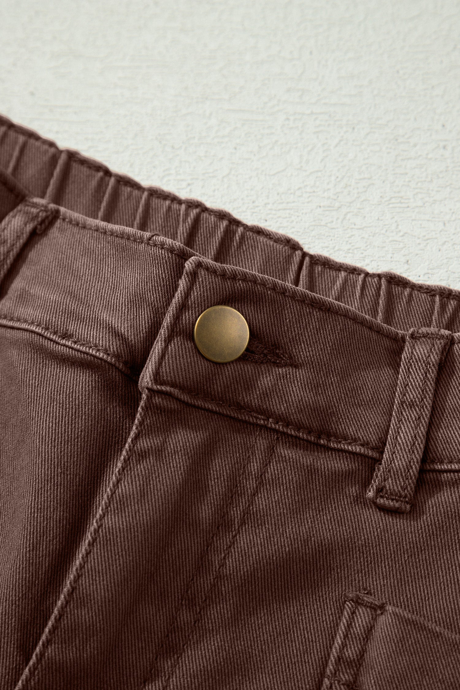 Brown Barrel Leg Jeans Square Patch Pocket Ankle Length UK 4-16