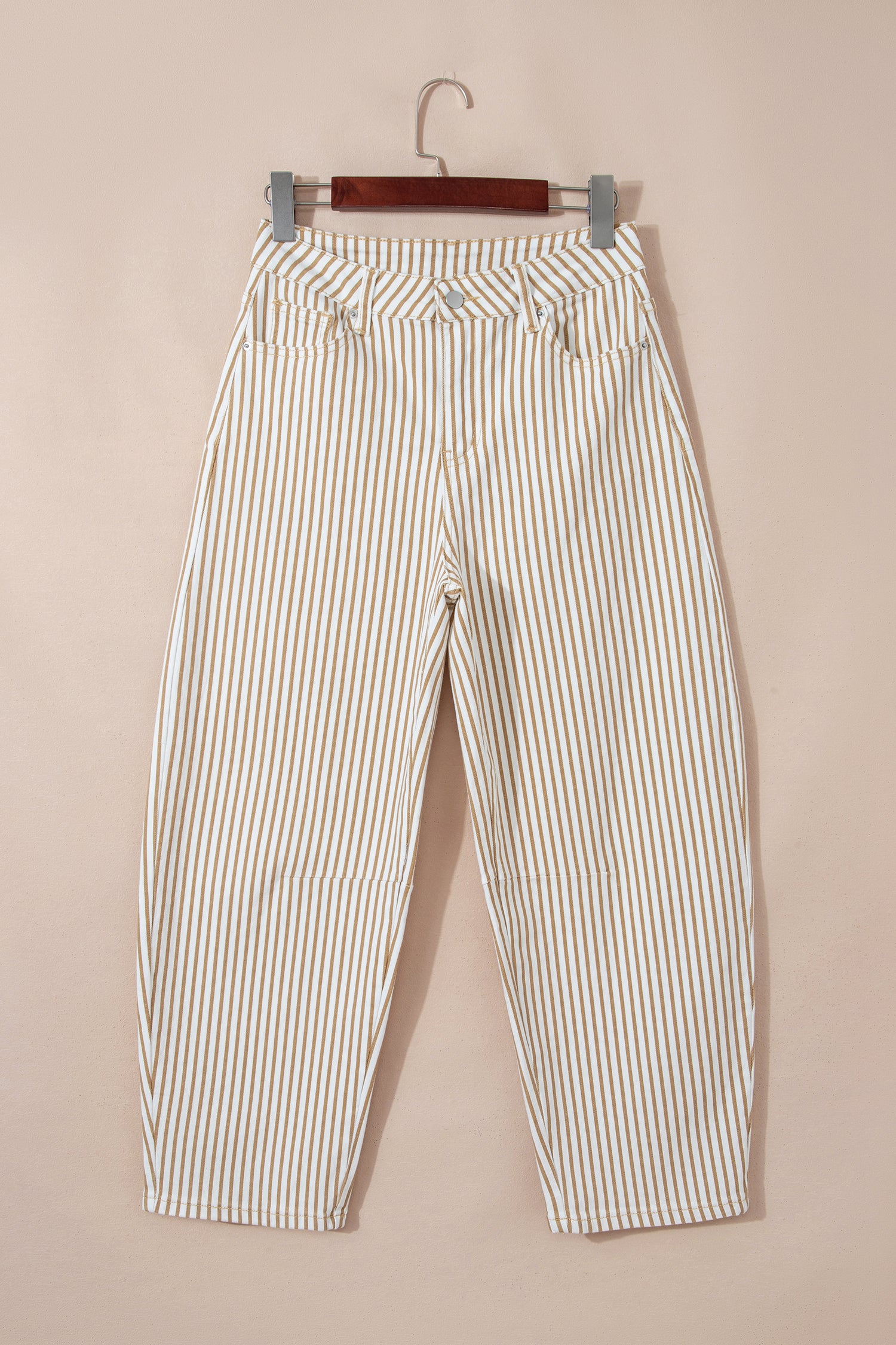 Shop Stripe Casual Barrel Leg Jeans UK 8-20 at LivelyLooks