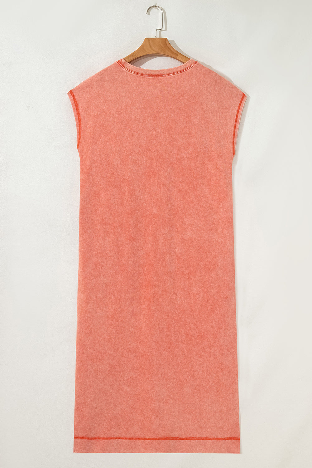 Wisteria Orange Aqua Mineral Wash Pocketed T-Shirt Long Dress S-XL