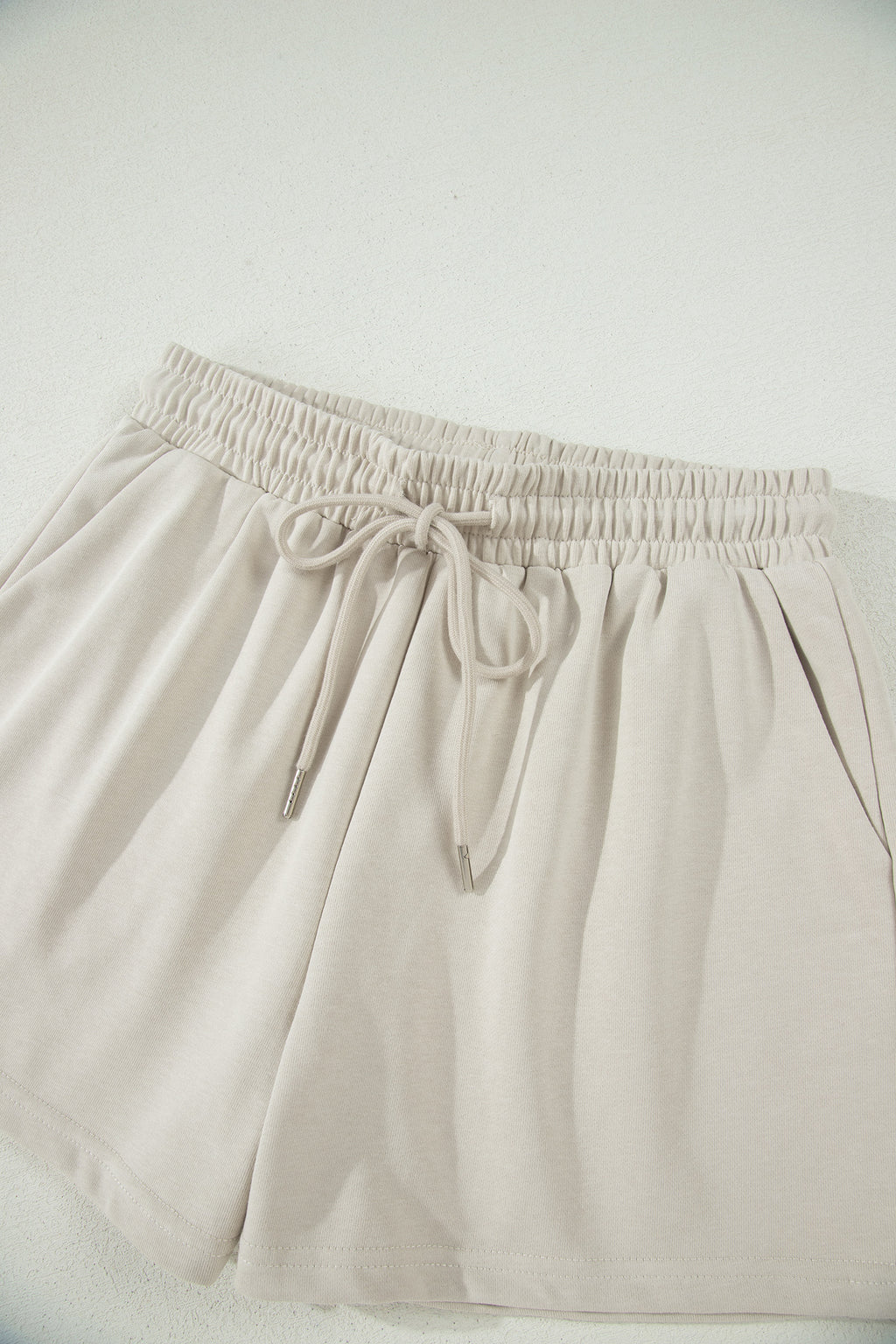Puffy Loose Top & Drawstring Shorts Set – Smoke Grey & Light Blue