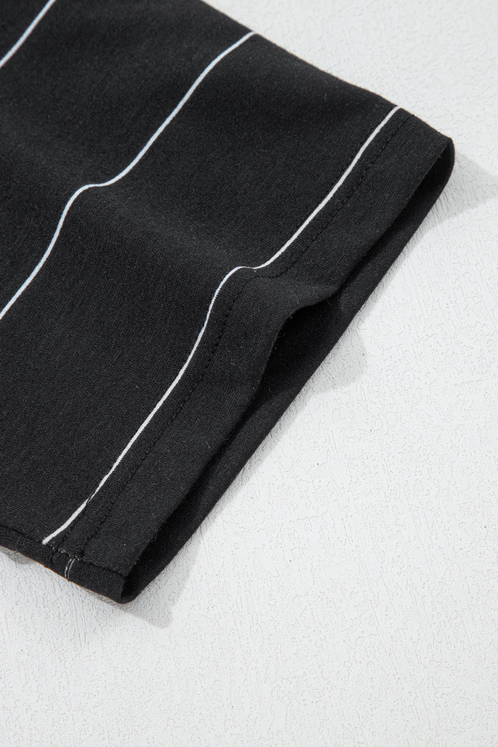 Stripe Half Sleeve Tee & Drawstring Shorts Co-ord Set – White & Black