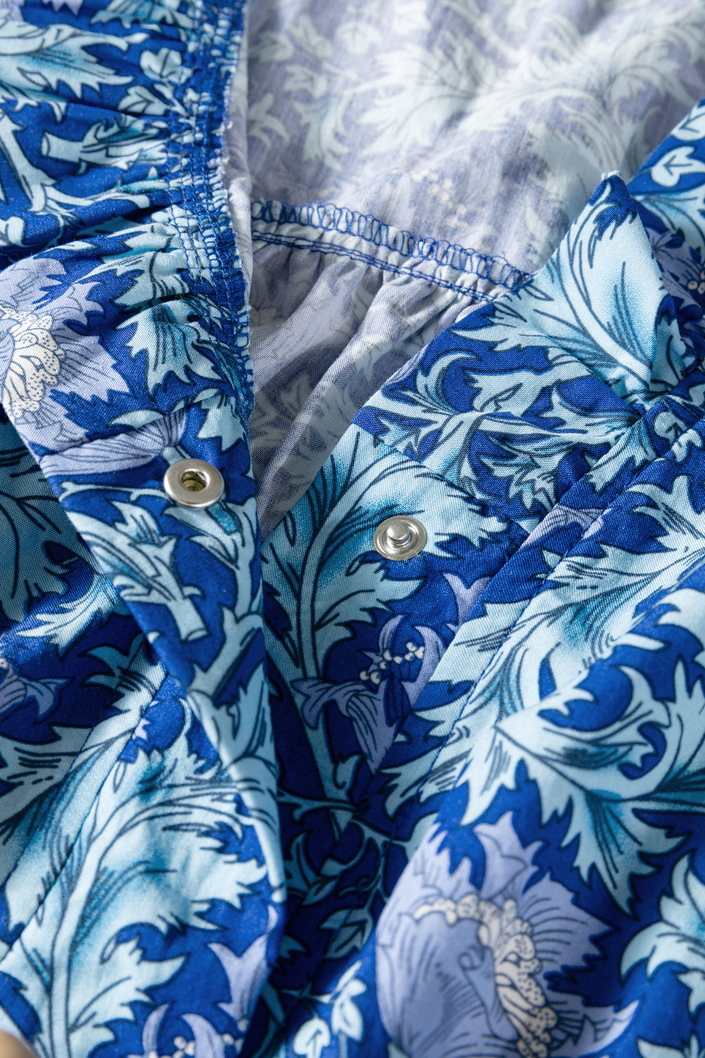 Floral Frilled V Neck Long Dress Bracelet Sleeve Brown Sky Blue Women S-XL