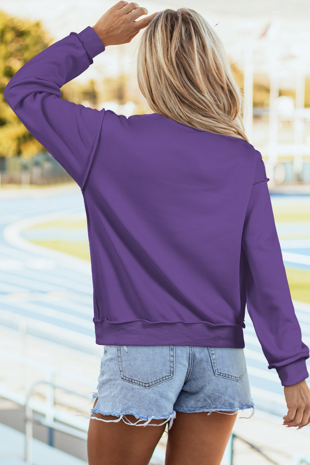 Carrot Oversized Reversible Sweatshirt Drop Shoulder Mock Neck Women S-XL
