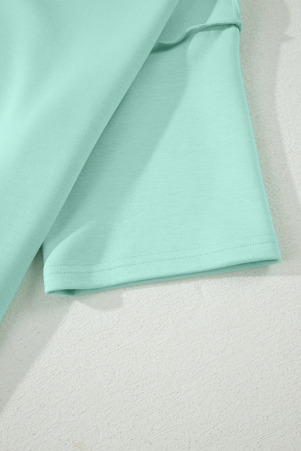Exposed Seam Mock Neck Oversized Tee & Shorts Set – Mist Blue