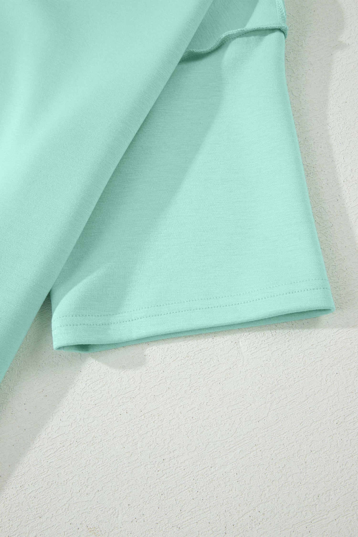 Exposed Seam Mock Neck Oversized Tee & Shorts Set – Mist Blue