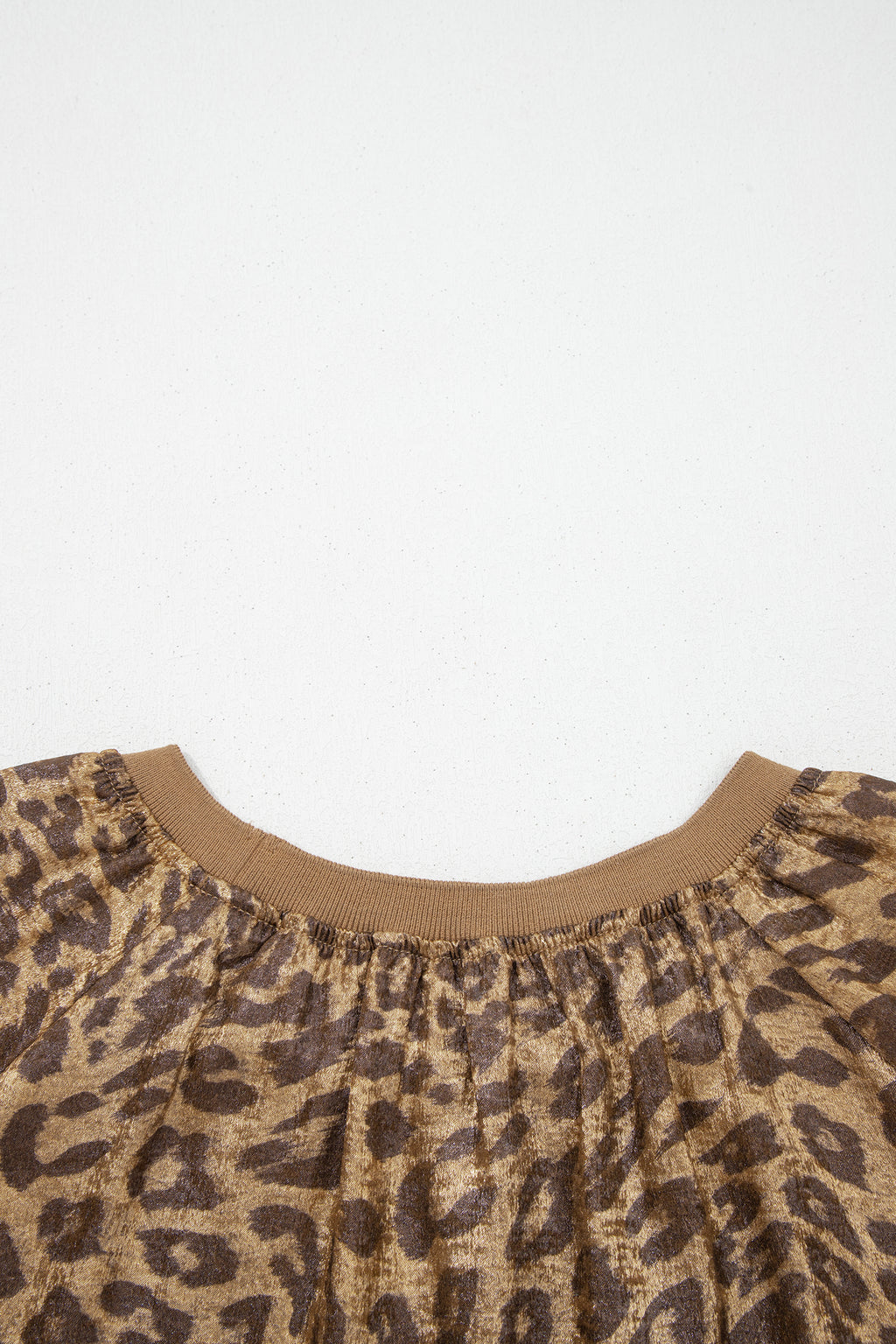 Gold Half Sleeve Metallic Leopard Print Blouse | UK 12–20