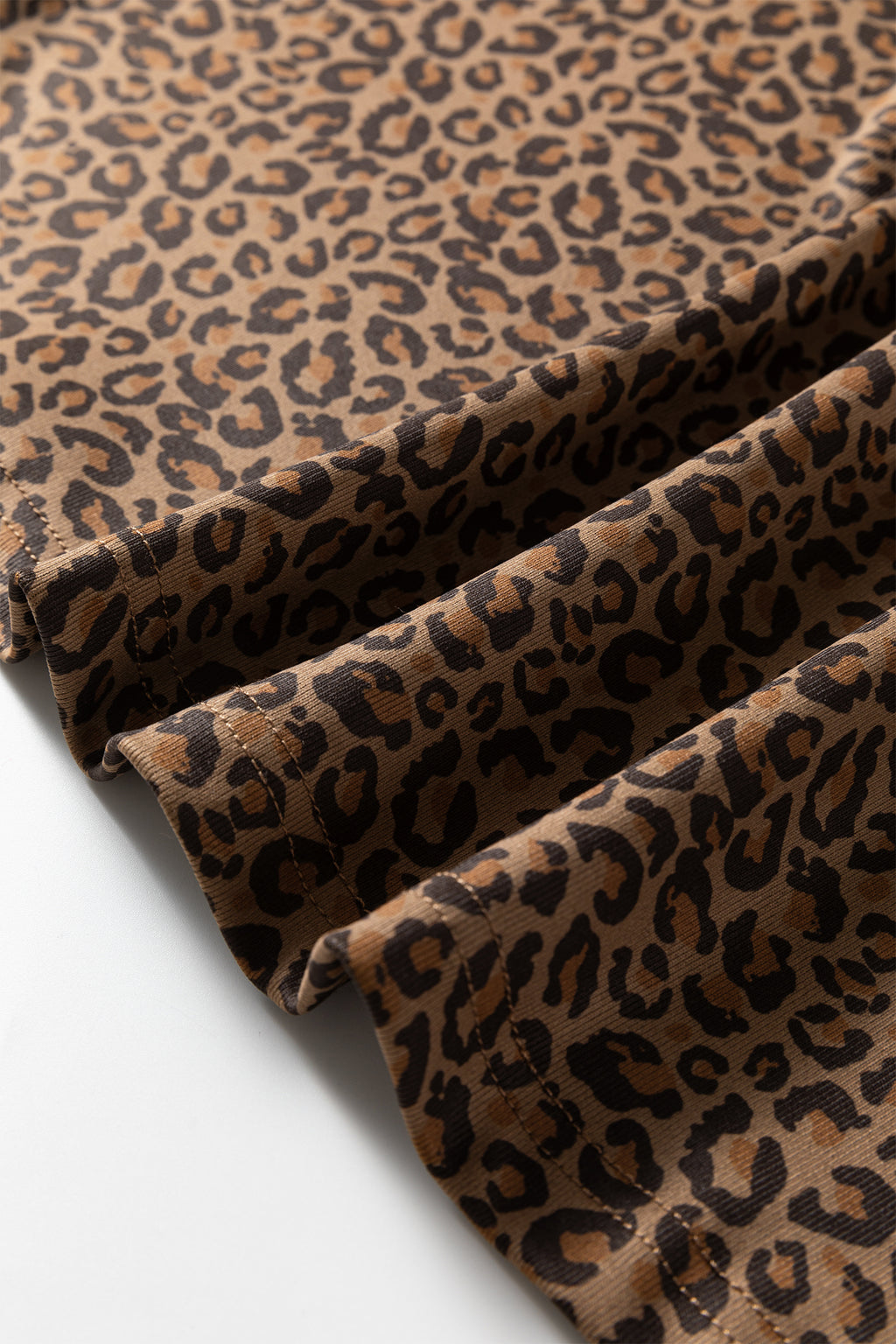 Khaki Fierce Leopard Print Crew Neck T-Shirt