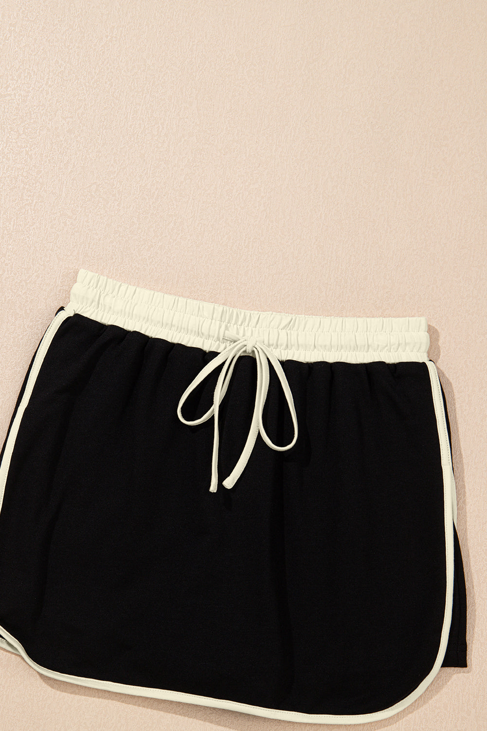 Colourblock Drop Shoulder T-Shirt & Skort 2-Piece Set Beige Black Green