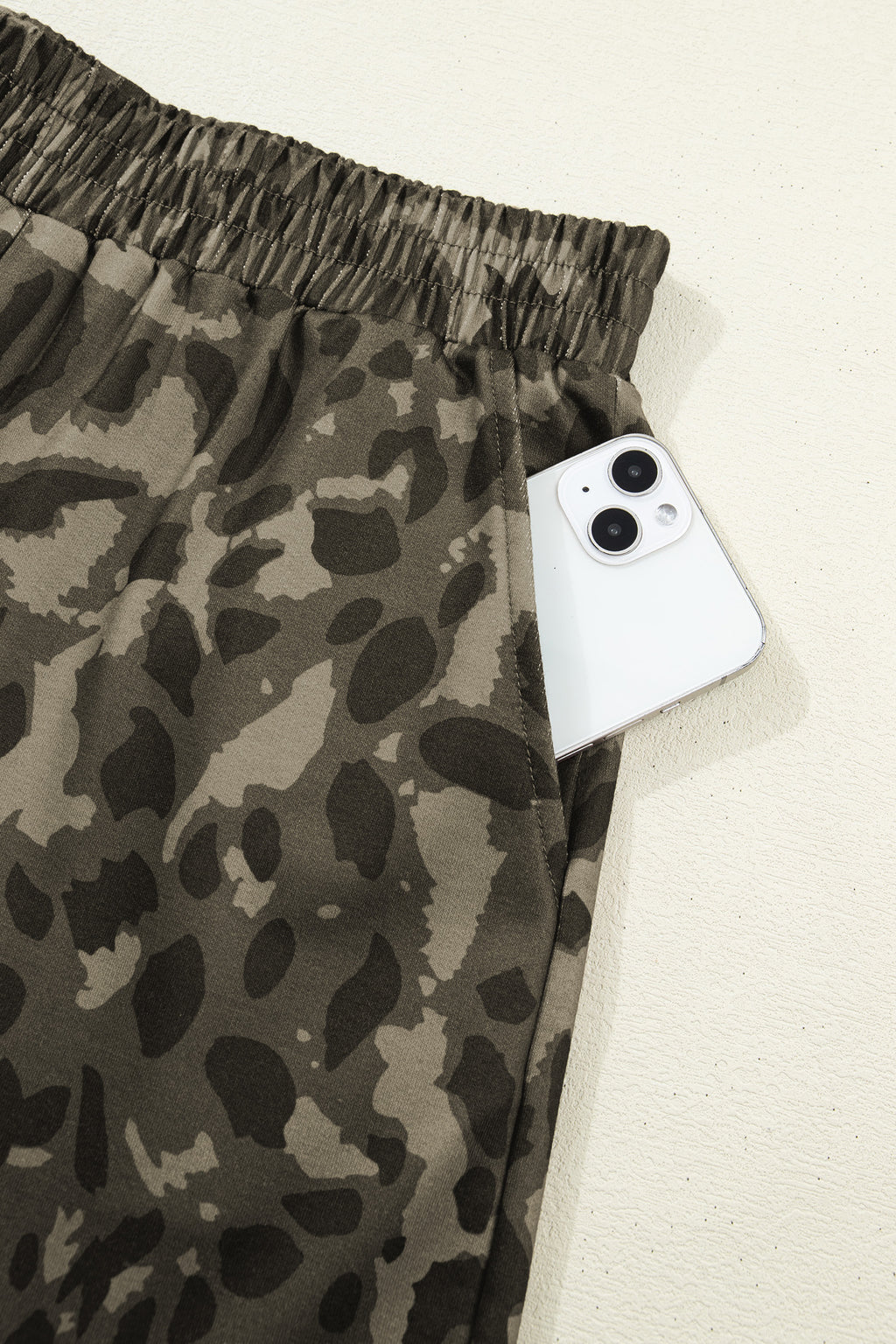 LivelyLooks Brown Leopard Print Crew Neck Tee & Shorts Set Women's S-XL women's fashion