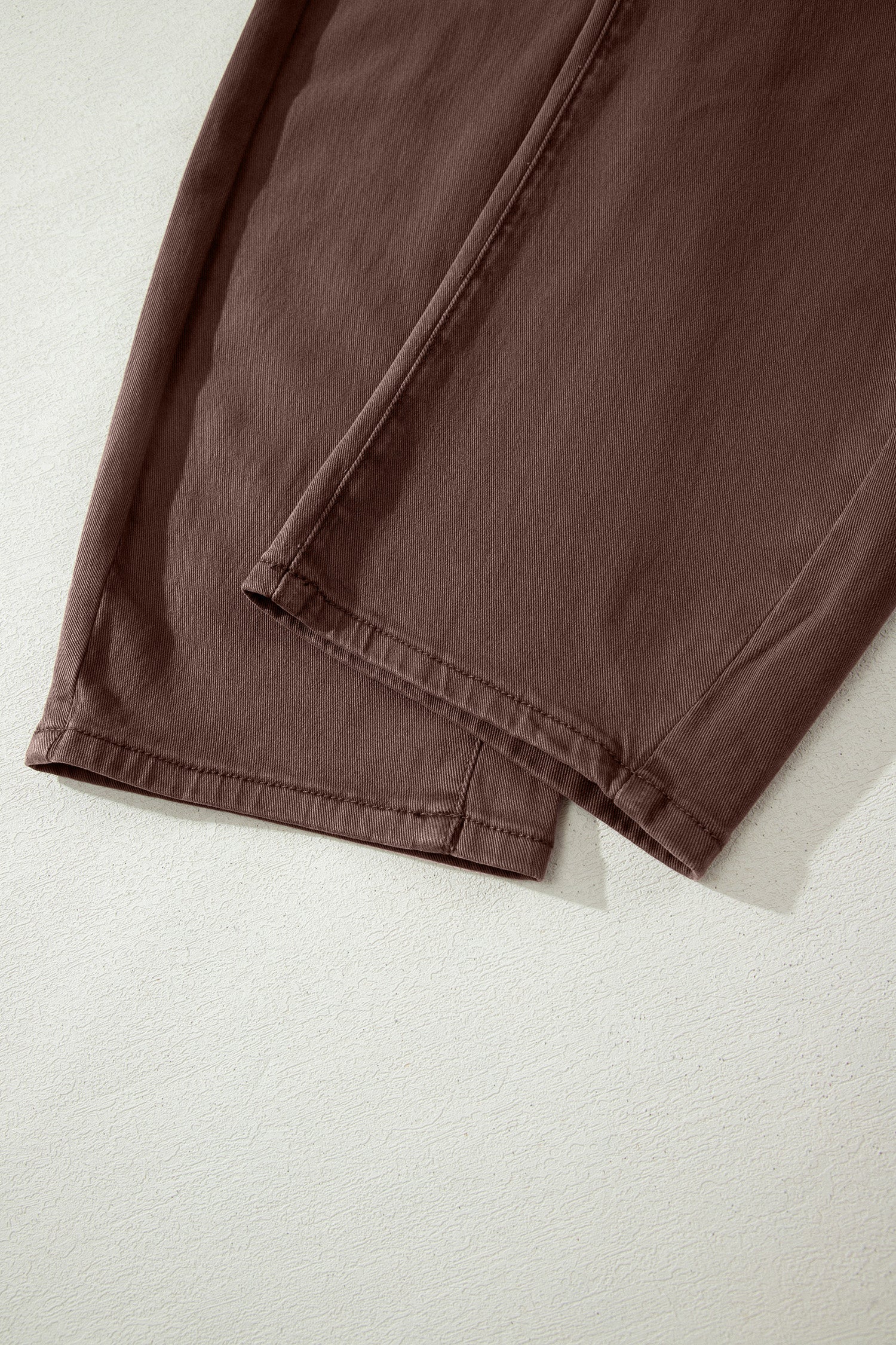 Brown Barrel Leg Jeans Square Patch Pocket Ankle Length UK 4-16
