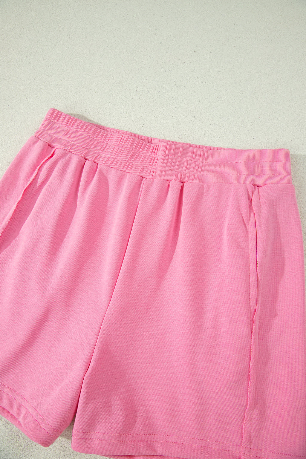 Ribbed Slim Tank Top & High Waist Shorts Set – Sky Blue, Pink & Green