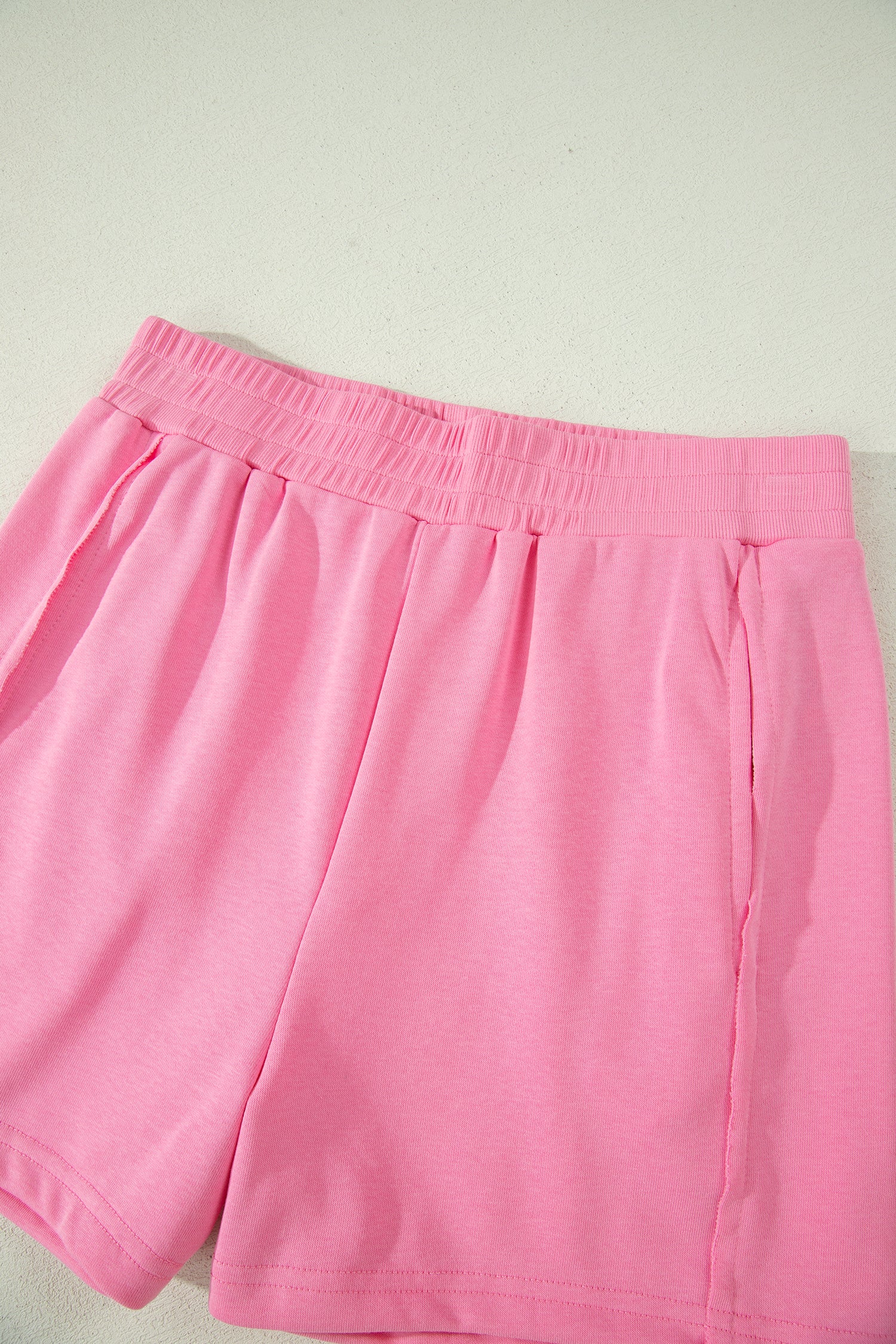 Ribbed Slim Tank Top & High Waist Shorts Set – Sky Blue, Pink & Green
