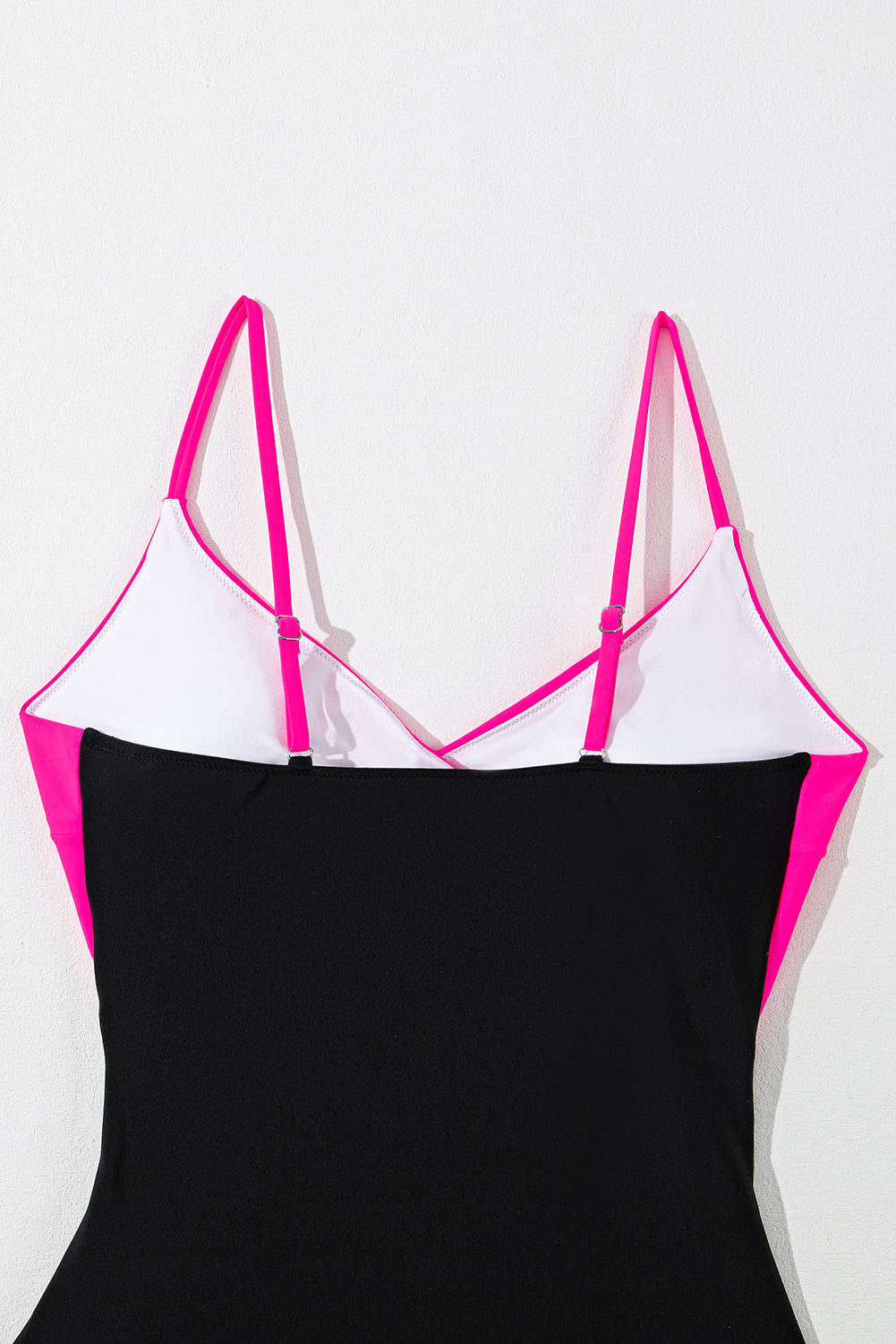 Pink Crossover Colour Block Cutout Monokini Swimsuit | UK 8-22
